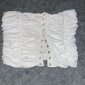 Forever 21 white crop top with button detailing